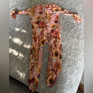 Posh Peanut Pink Floral Baby Onesie